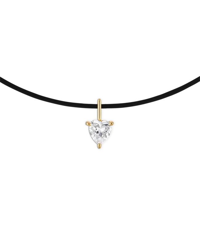 Linea Love Rubber Necklace 15"- Yellow Gold