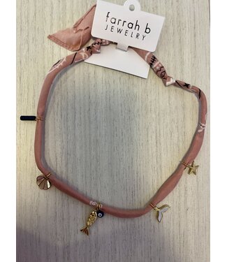 Farrah B Jewelry Mykonos Charm Necklace- Pink