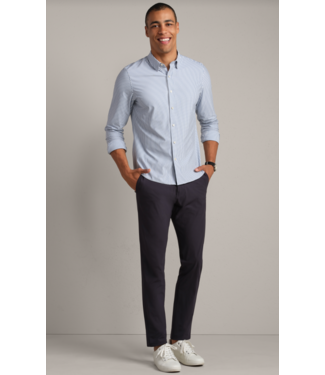 Rhone Apparel Commuter Shirt Slim- Dark Blue Wide Stripe