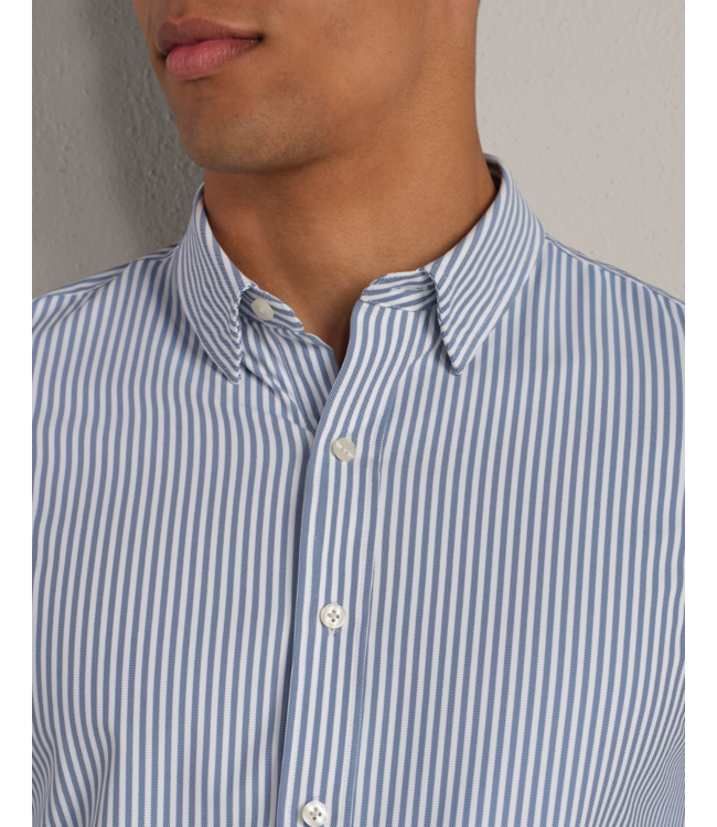 Commuter Shirt Slim- Dark Blue Wide Stripe
