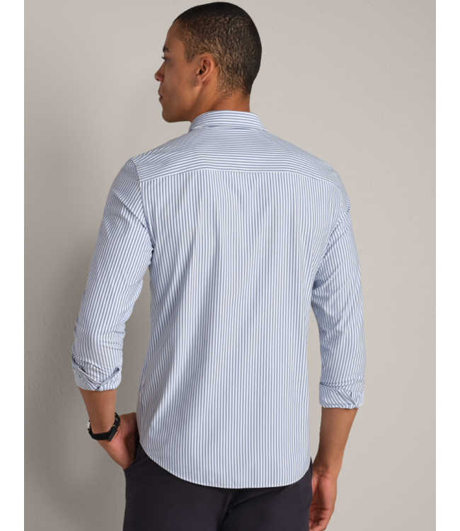 Commuter Shirt Slim- Dark Blue Wide Stripe