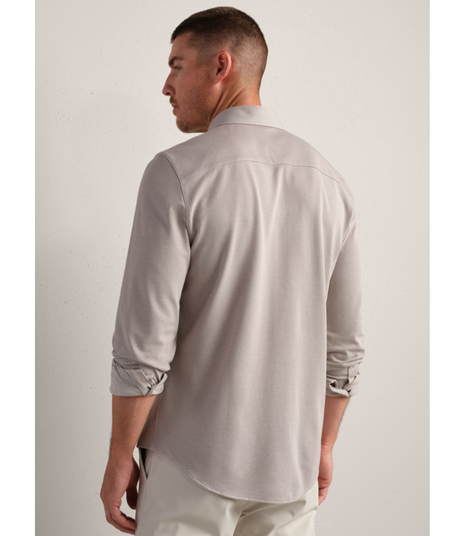 Effortless Oxford Button Down Shirt- Foggy Taupe Heather