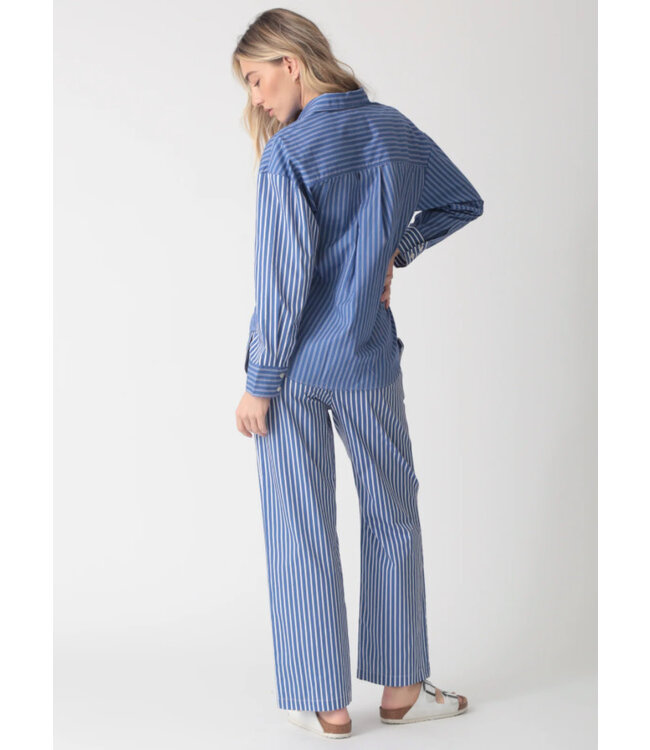 Boyfriend Shirt- Stripe Indigo