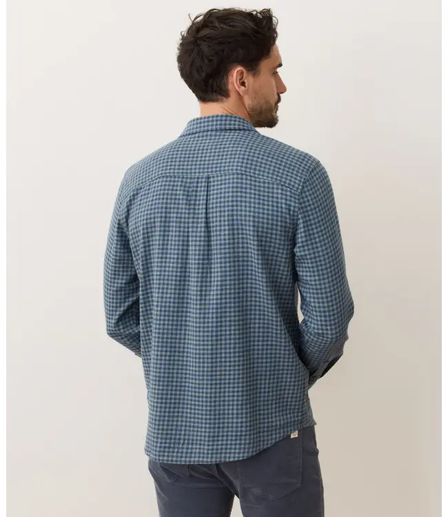 Classic Stretch Selvage Shirt- Green/Navy Gingham