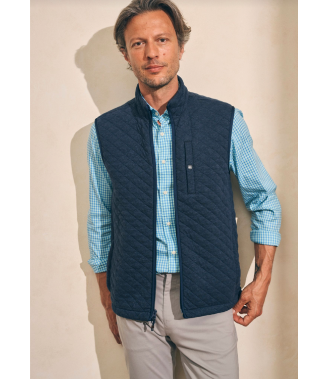Epic Quilted Fleece Vest- Navy Melange