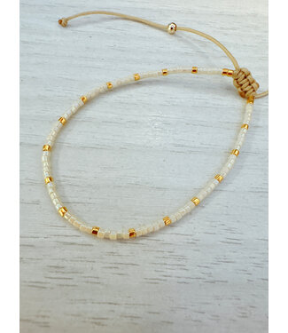 Rosamariposa Ipanema Dainty Bracelet 24K Gold Plated- Cream