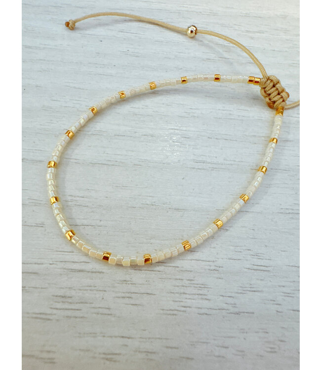 Ipanema Dainty Bracelet 24K Gold Plated- Cream