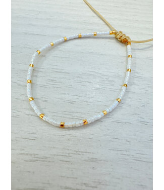 Rosamariposa Ipanema Dainty Bracelet 24k Gold Plated- White