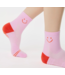 Women's Happy Ankle Runner Grip Sock- Pink
