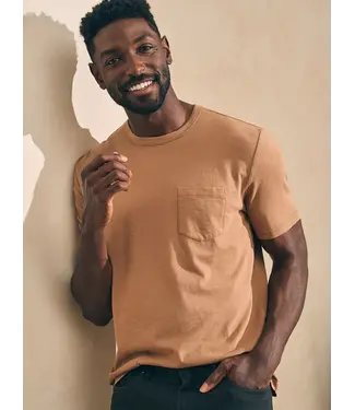 Faherty Brand Sunwashed Pocket Tee- Walnut Branch