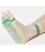 Women's Varsity Ankle Grip Sock- Ivory/Green