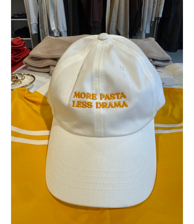 More Pasta Less Drama Cap- White