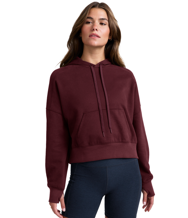 Luxefleece Cropped Hoodie- Dark Cherry