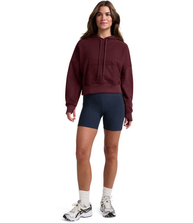 Luxefleece Cropped Hoodie- Dark Cherry