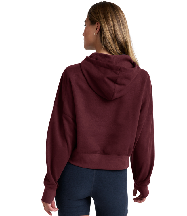 Luxefleece Cropped Hoodie- Dark Cherry