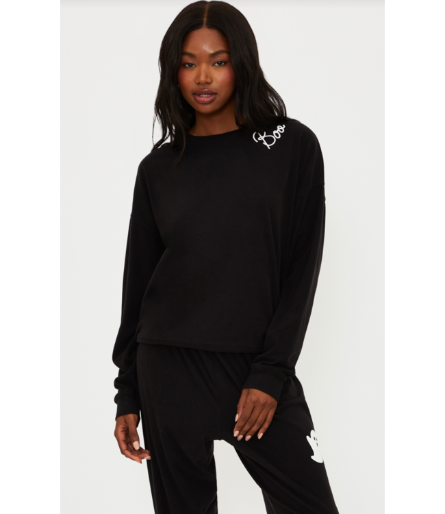 Devyn Oversized Sweatshirt- Boo Black