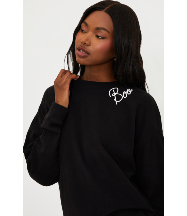 Devyn Oversized Sweatshirt- Boo Black