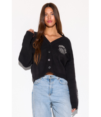 Spiritual Gangster Cosmic Love Delaney Cardigan- Black