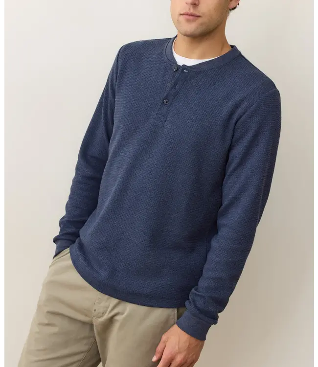 Waffle Henley- Blue