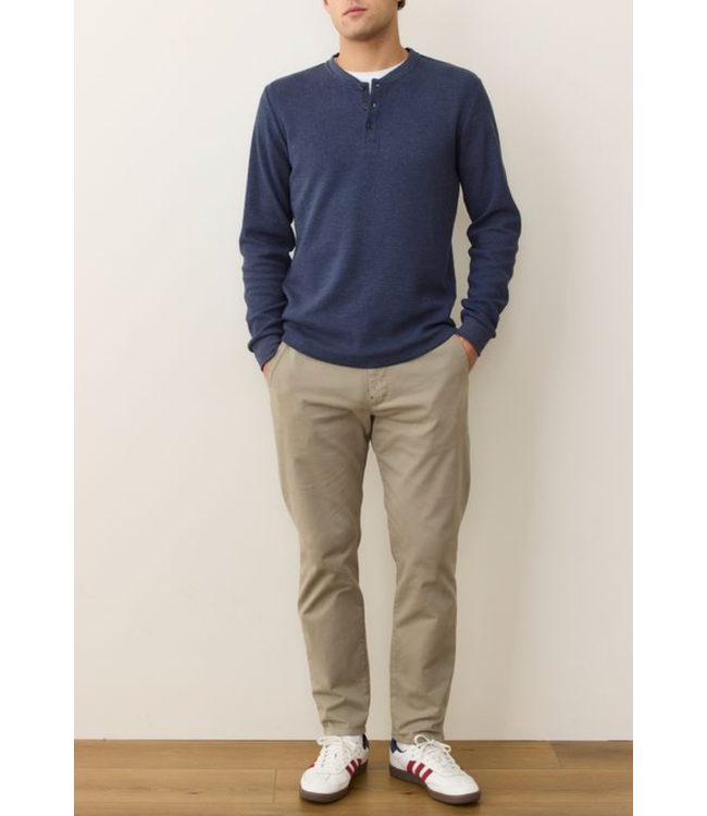 Waffle Henley- Blue