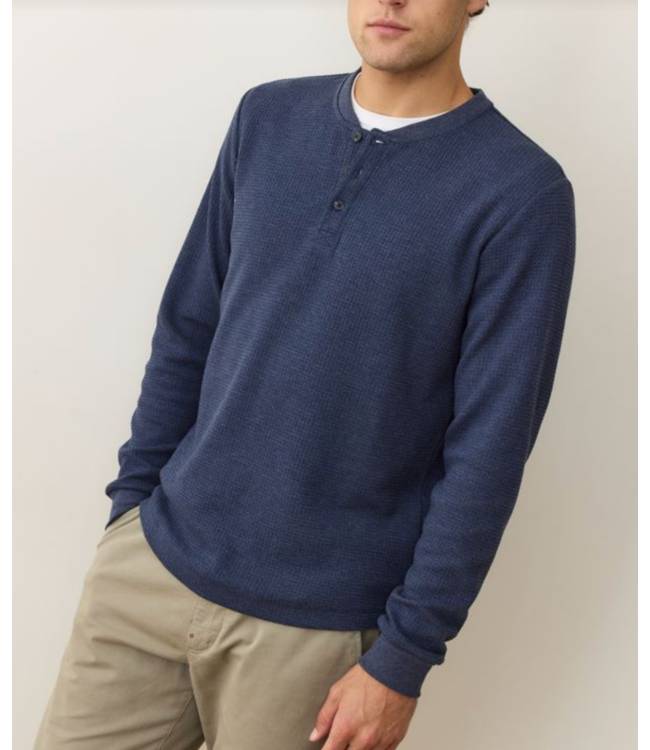 Waffle Henley- Blue