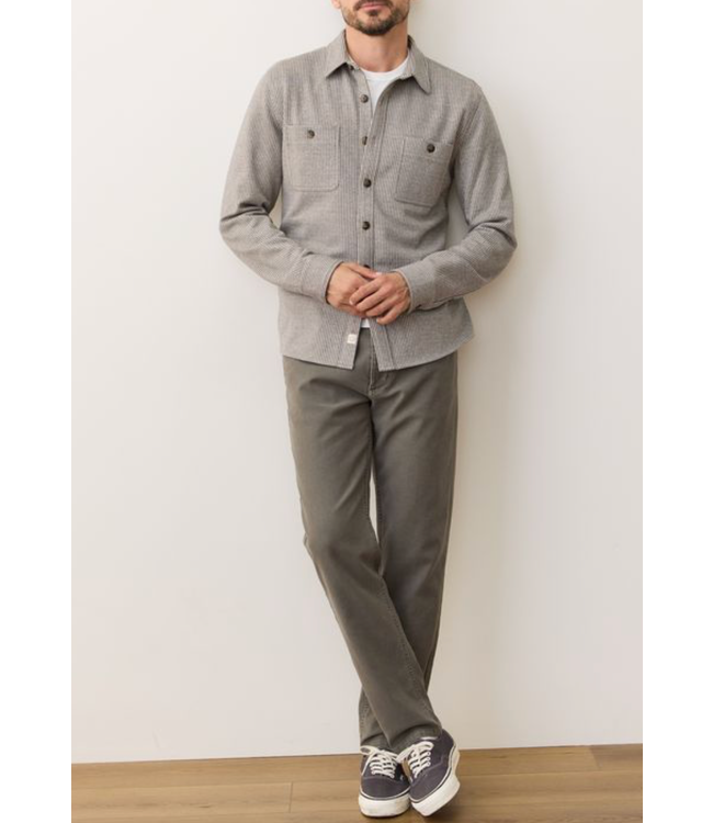 Pacifica Stretch Twill Overshirt- Grey Railroad Stripe