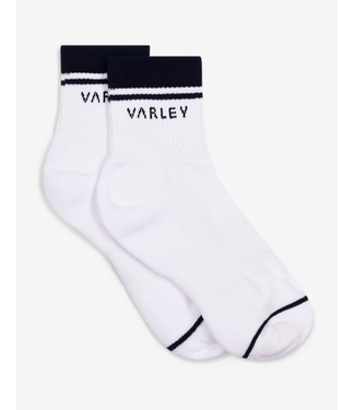 Varley Lenni Half Crew Sock- White/Blue Nights