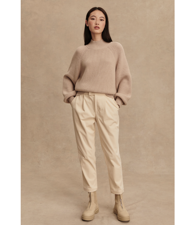 Martina High Neck Rib Knit- Cement