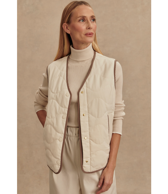 Lori Reversible Gilet- Ash Taupe/Birch