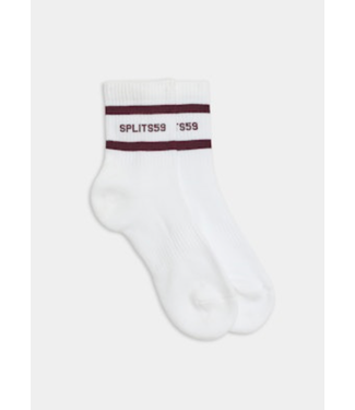 Splits59 Logo Stripe Quarter Sock- Dark Cherry