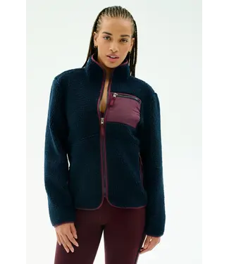 Splits59 Harris Sherpa Jacket- Indigo/Dark Cherry