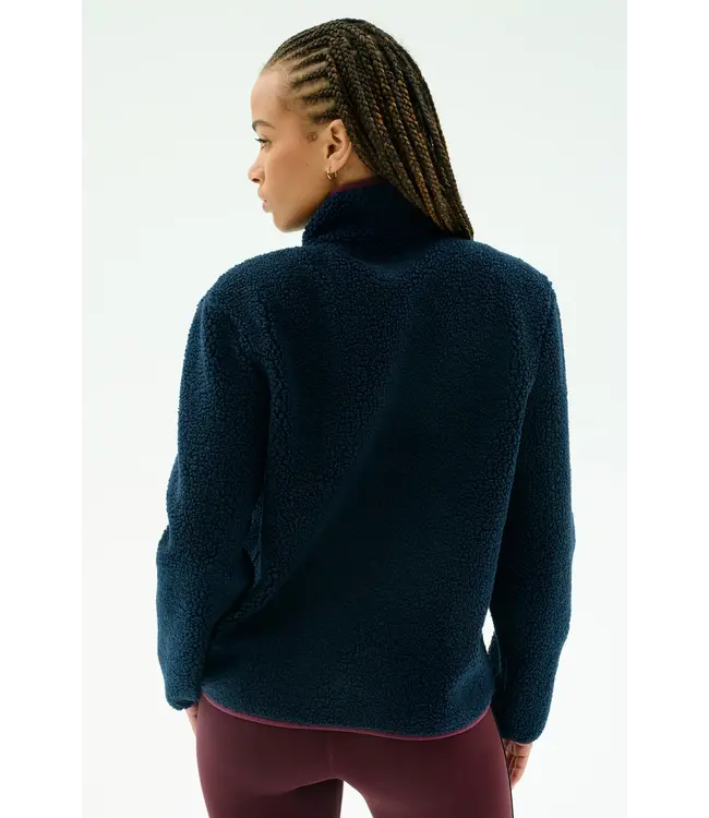 Harris Sherpa Jacket- Indigo/Dark Cherry