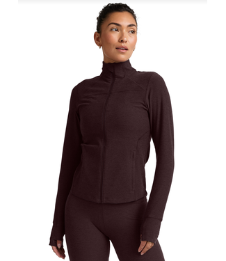 Beyond Yoga Spacedye Trails Active Jacket- Dark Chocolate Heather