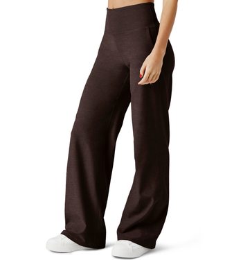 Beyond Yoga Spacedye Laid Back Wide Leg Pant- Dark Chocolate Heather