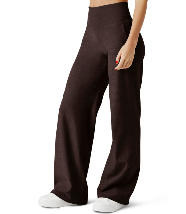 Spacedye Laid Back Wide Leg Pant- Dark Chocolate Heather