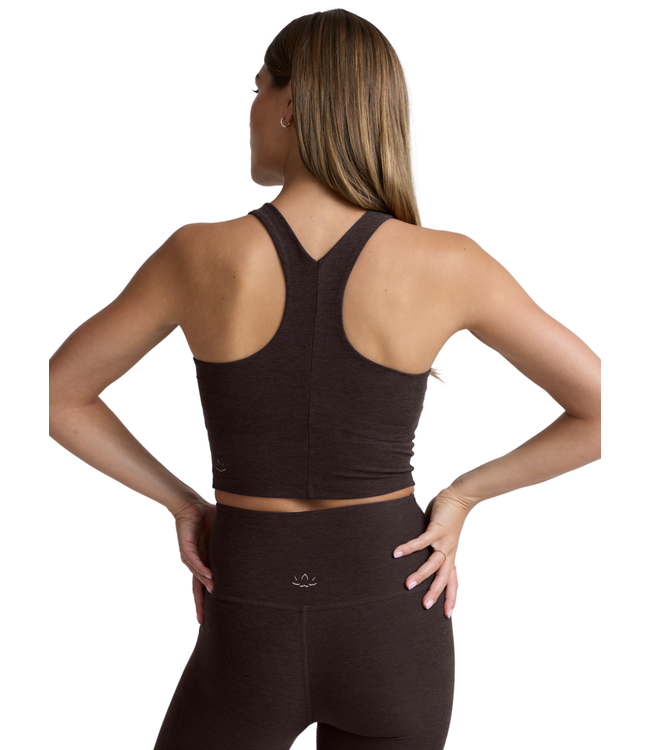 Spacedye Refocus Cropped Tank- Dark Chocolate Heather
