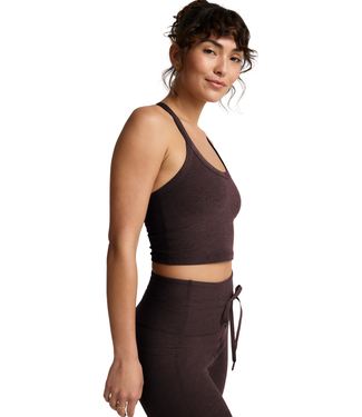 Beyond Yoga Spacedye On The Up Cropped Tank- Dark Chocolate Heather