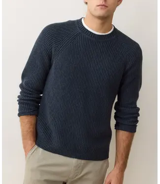 Marine Layer Inverness Crew Sweater- Navy/Green