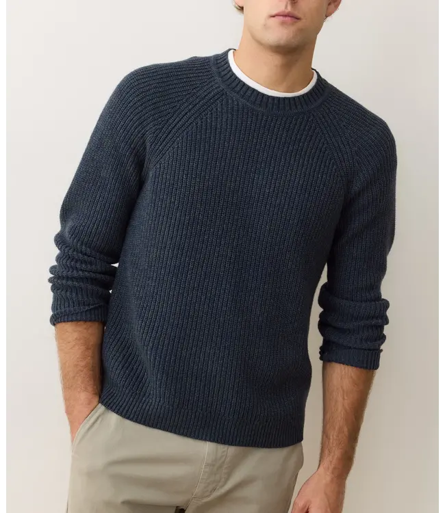 Inverness Crew Sweater- Navy/Green