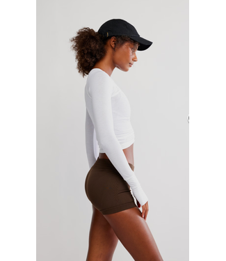 Free People Tempo Ruched Long Sleeve- White