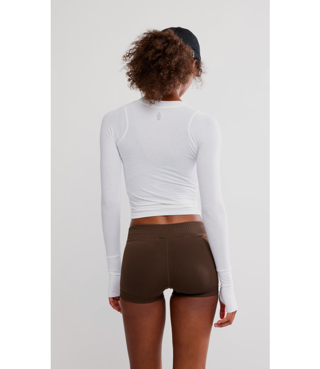 Tempo Ruched Long Sleeve- White