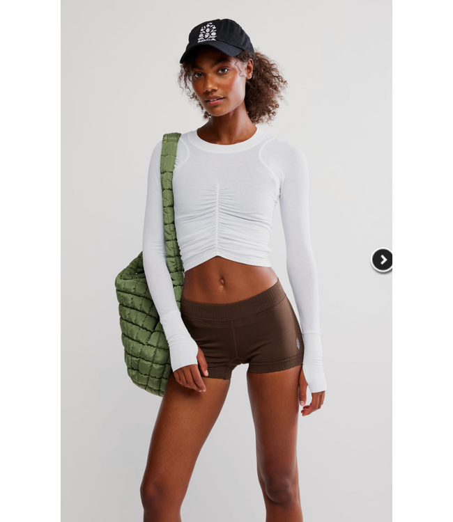 Tempo Ruched Long Sleeve- White