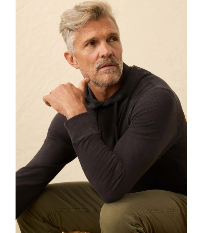 Sunwashed Slub Hoodie- Ridge Black