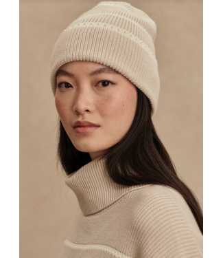 Varley Ronan Stitch Stripe Beanie- Silver Birch