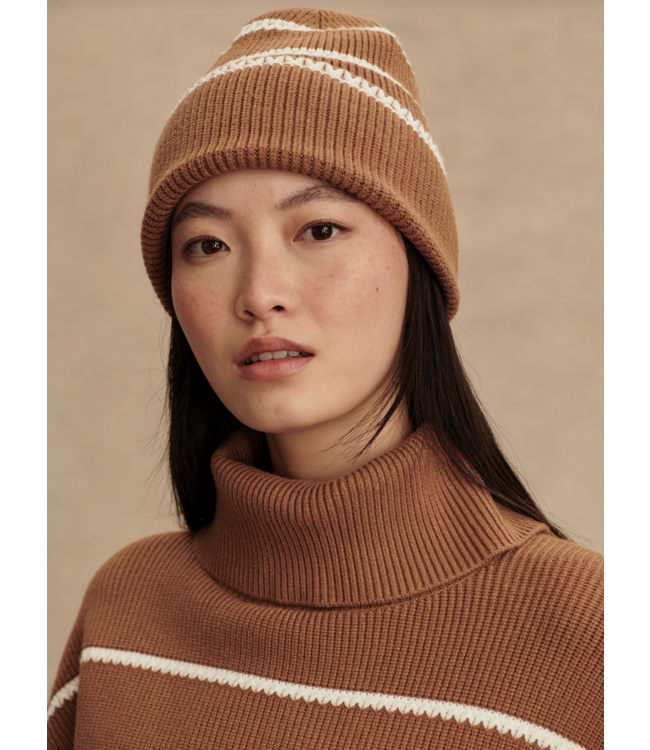 Ronan Stitch Stripe Beanie- Golden Bronze
