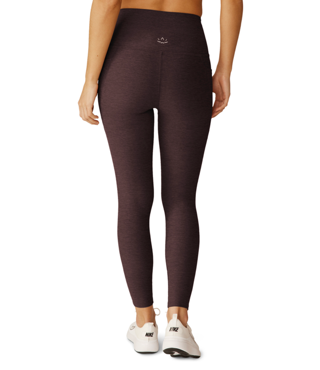 Spacedye Out Of Pocket High Waisted Midi Legging- Dark Chocolate Heather