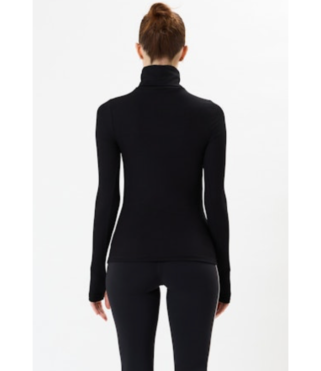 Lennon Rib Turtleneck- Black/White