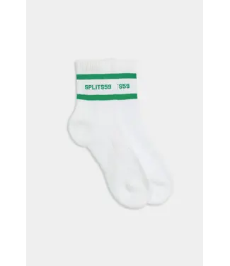 Splits59 Logo Stripe Quarter Sock- White/Grass