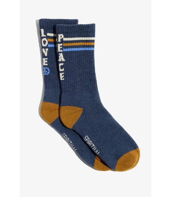 Peace Love Crew Sock- Eclipse