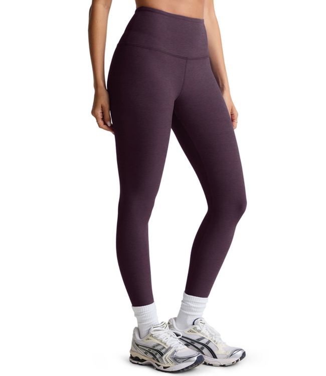 Spacedye Caught In The Midi HW Legging- Eggplant Purple Heather